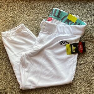 Rawlings White Low Rise Belted Softball pant